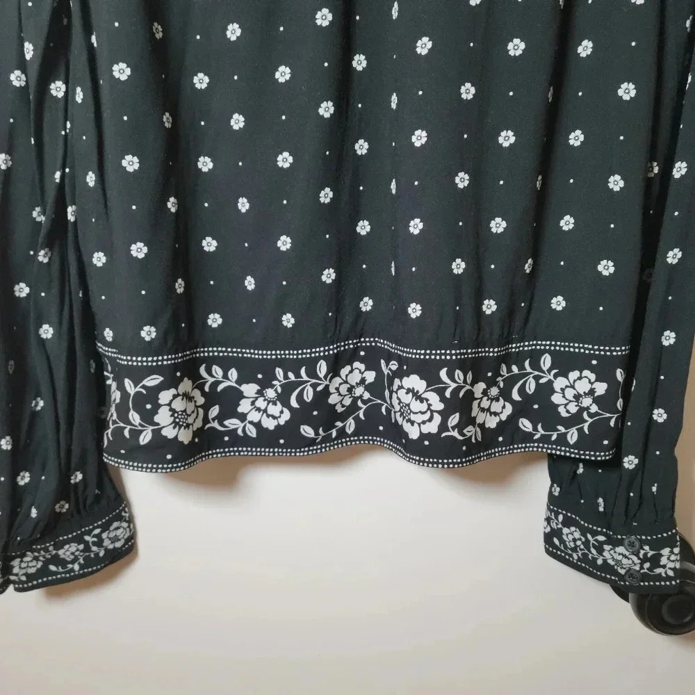 Kate Spade Long Sleeve Floral Shirt | Vintage Bandana Print | Size S